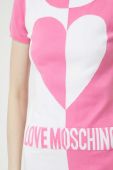 Бавовняна сукня Love Moschino колір рожевий mini облягаюча