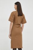 Бавовняна сукня Tiger Of Sweden колір коричневий midi пряма