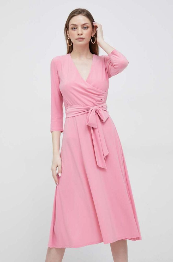 Сукня Lauren Ralph Lauren колір рожевий mini розкльошена (3080897)