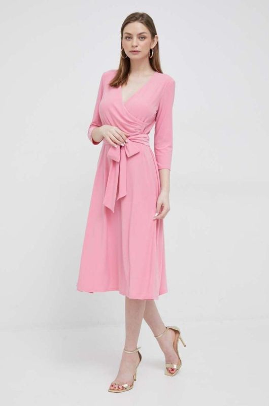 Сукня Lauren Ralph Lauren колір рожевий mini розкльошена (3080897) фото 2