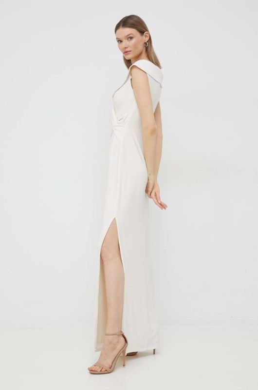 Сукня Lauren Ralph Lauren колір бежевий maxi розкльошена (2906400) фото 2