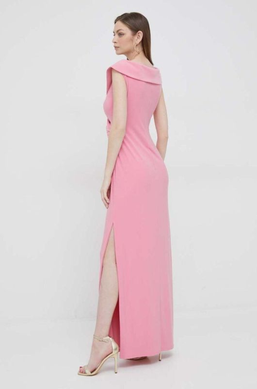 Сукня Lauren Ralph Lauren колір рожевий maxi розкльошена фото 2