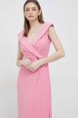 Сукня Lauren Ralph Lauren колір рожевий maxi розкльошена