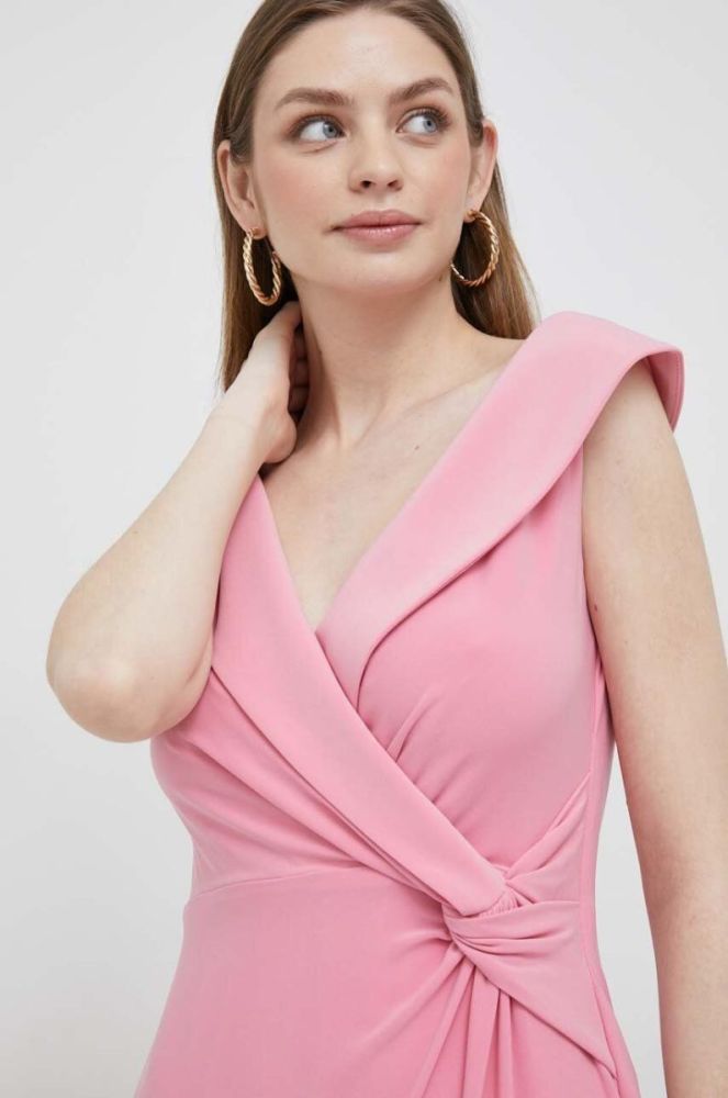 Сукня Lauren Ralph Lauren колір рожевий maxi розкльошена фото 4