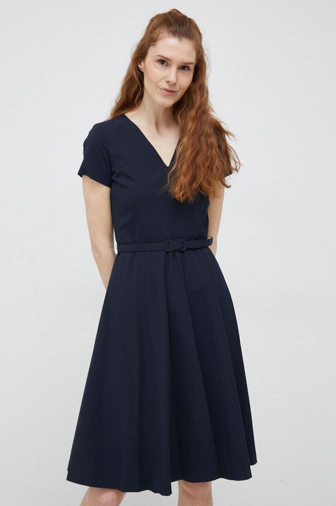 Сукня Lauren Ralph Lauren колір синій midi розкльошена (3015036)