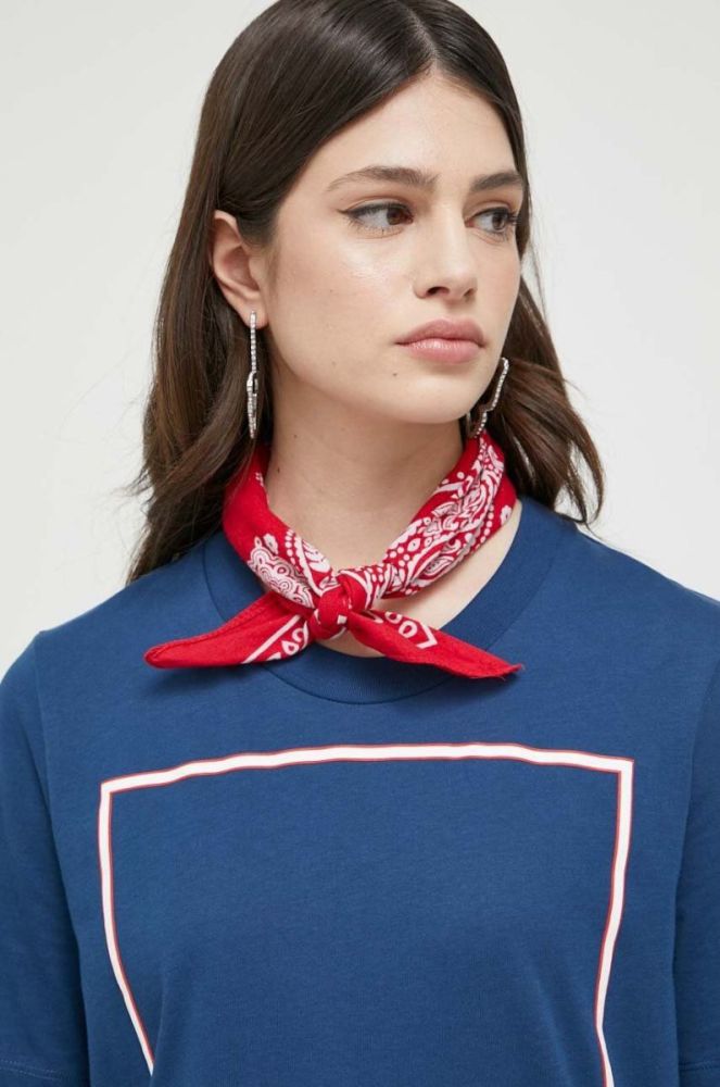 Бавовняна сукня Love Moschino колір синій mini пряма фото 4