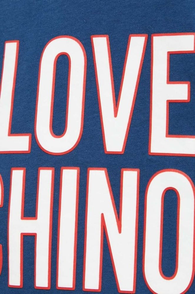 Бавовняна сукня Love Moschino колір синій mini пряма фото 5