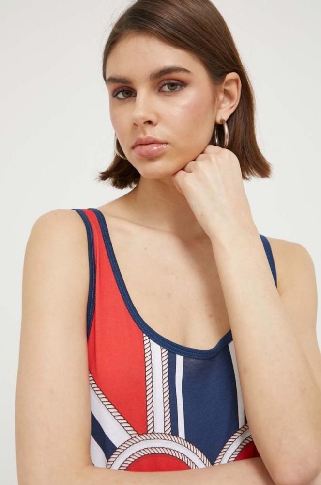Бавовняна сукня Love Moschino mini пряма колір блакитний (3320331) фото 4
