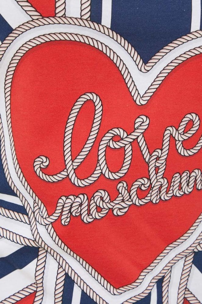 Бавовняна сукня Love Moschino mini пряма колір блакитний (3320331) фото 5