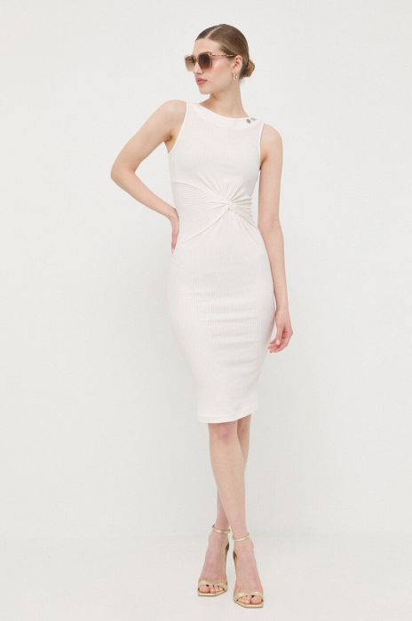 Сукня Guess колір бежевий midi облягаюча (3188542)