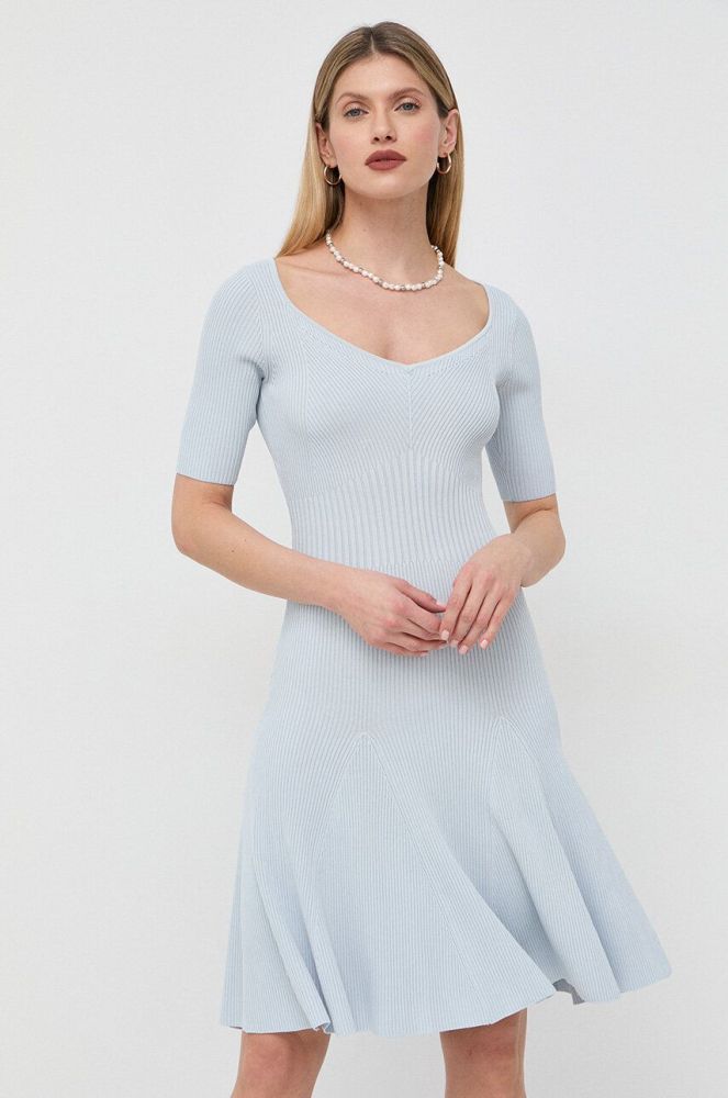 Сукня Guess mini розкльошена колір блакитний (3082759)