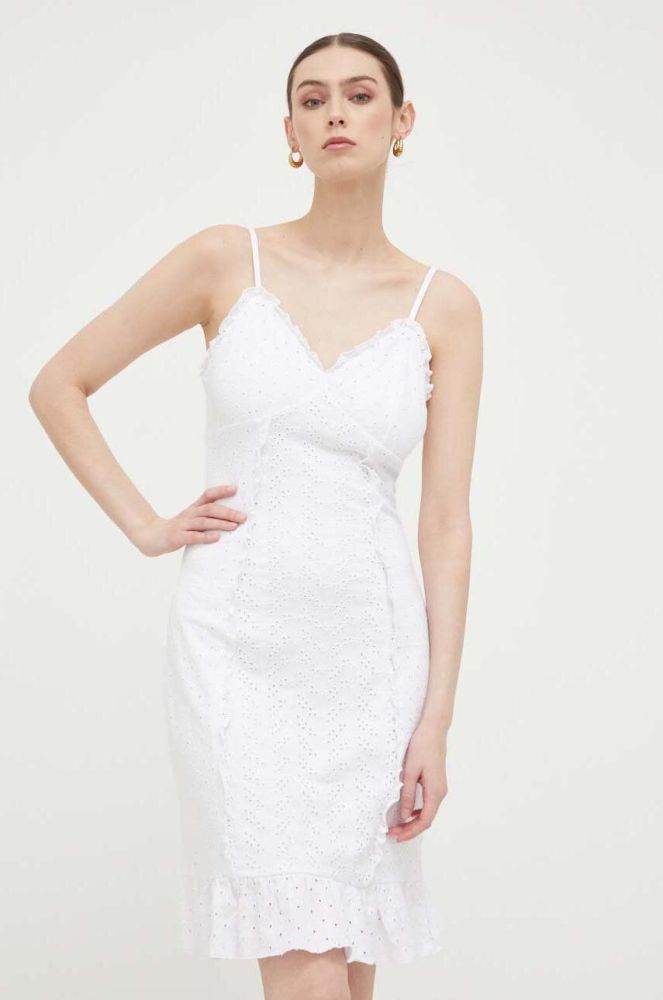 Сукня Guess колір білий mini розкльошена (3241844)