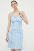 Сукня Guess mini розкльошена колір блакитний (3241839)