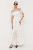 Сукня Guess колір білий maxi розкльошена