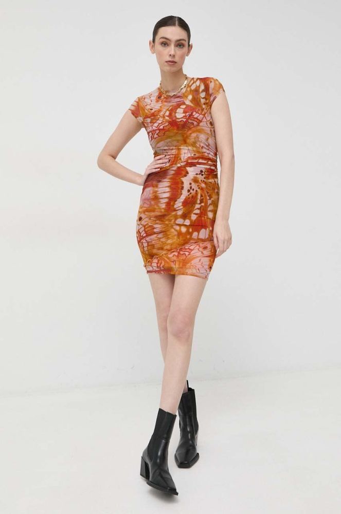 Сукня Guess колір помаранчевий mini облягаюча (3031707)