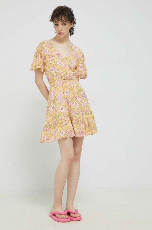 Сукня Billabong колір жовтий mini розкльошена (3071291) фото 2