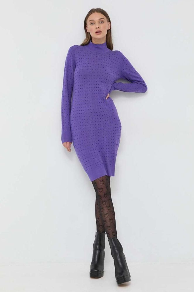Сукня Karl Lagerfeld колір фіолетовий mini пряма