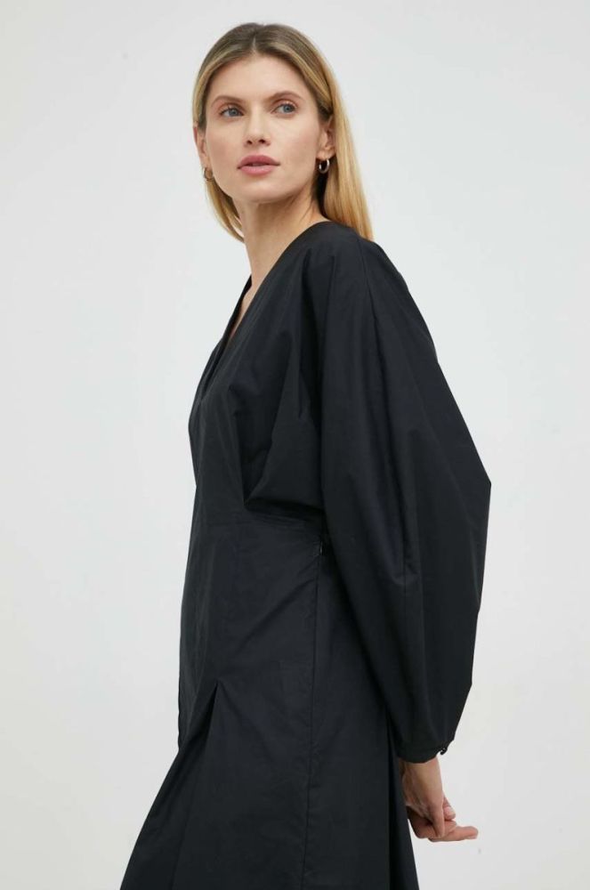 Бавовняна сукня By Malene Birger колір чорний maxi розкльошена фото 4