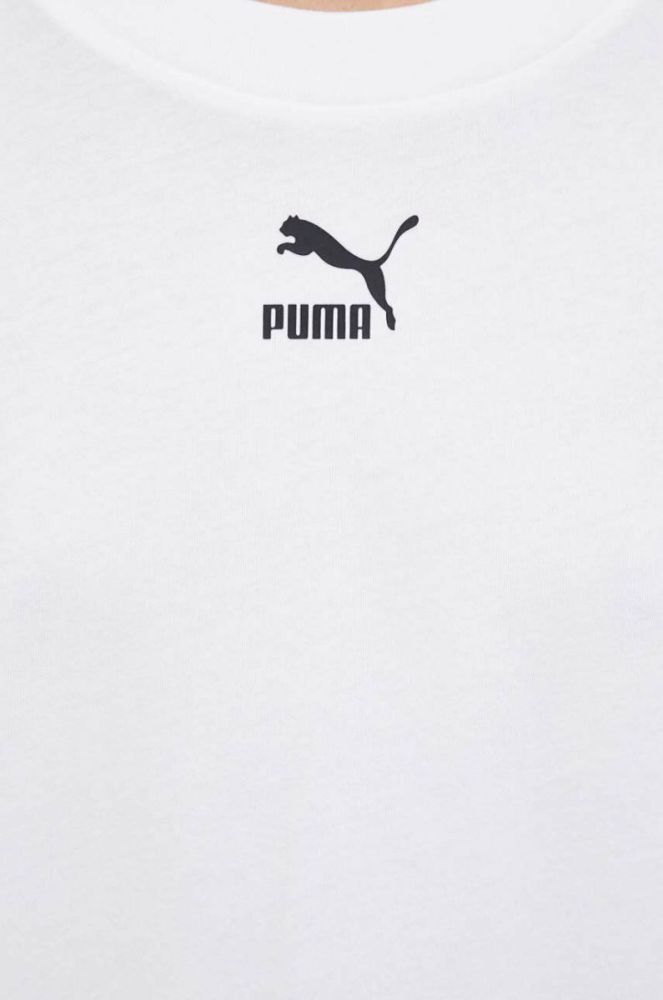 Бавовняна сукня Puma колір білий mini oversize фото 5