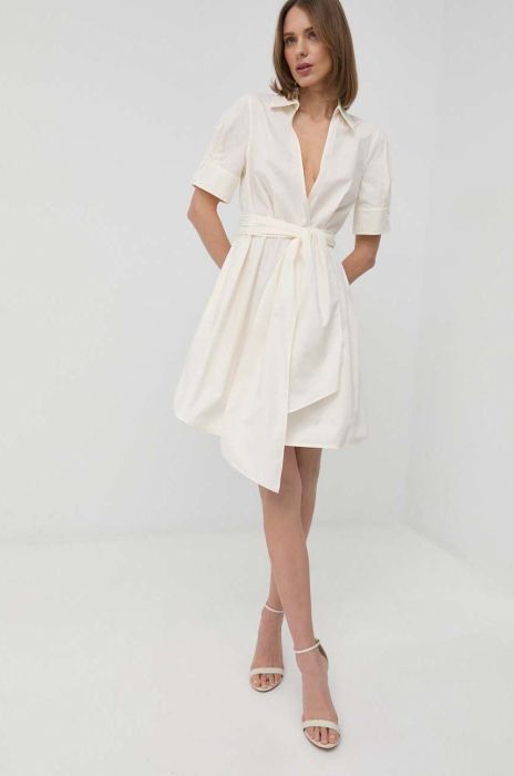 Бавовняна сукня Twinset колір бежевий mini розкльошена