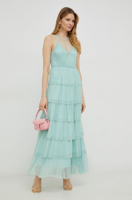 Сукня Twinset колір зелений maxi розкльошена (3023128)