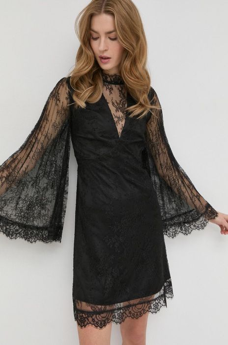 Сукня Twinset колір чорний mini розкльошена (2915276)