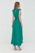Сукня з домішкою шовку Twinset колір зелений maxi розкльошена