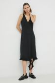 Сукня Remain колір чорний midi облягаюча