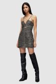Сукня AllSaints колір срібний mini облягаюча
