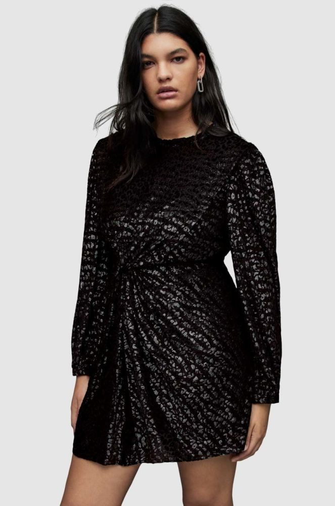 Сукня AllSaints колір чорний mini пряма (2885655)