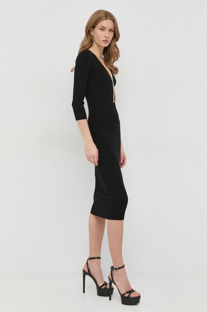 Сукня з домішкою шовку Elisabetta Franchi колір чорний mini облягаюча (2909655)