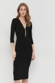 Сукня з домішкою шовку Elisabetta Franchi колір чорний mini облягаюча (2909655)