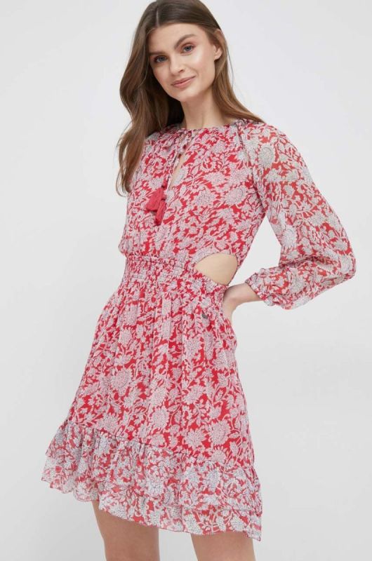 Сукня Pepe Jeans Batilde колір червоний mini розкльошена фото 2