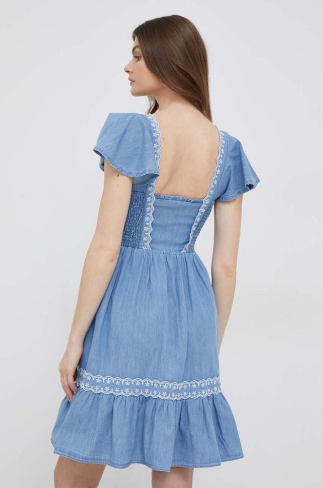 Джинсова сукня Pepe Jeans Adele mini розкльошена колір блакитний фото 3