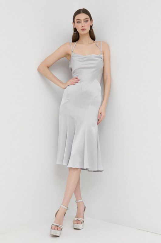 Сукня Trussardi колір сірий midi пряма фото 2