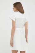 Бавовняна сукня Trussardi колір білий mini розкльошена