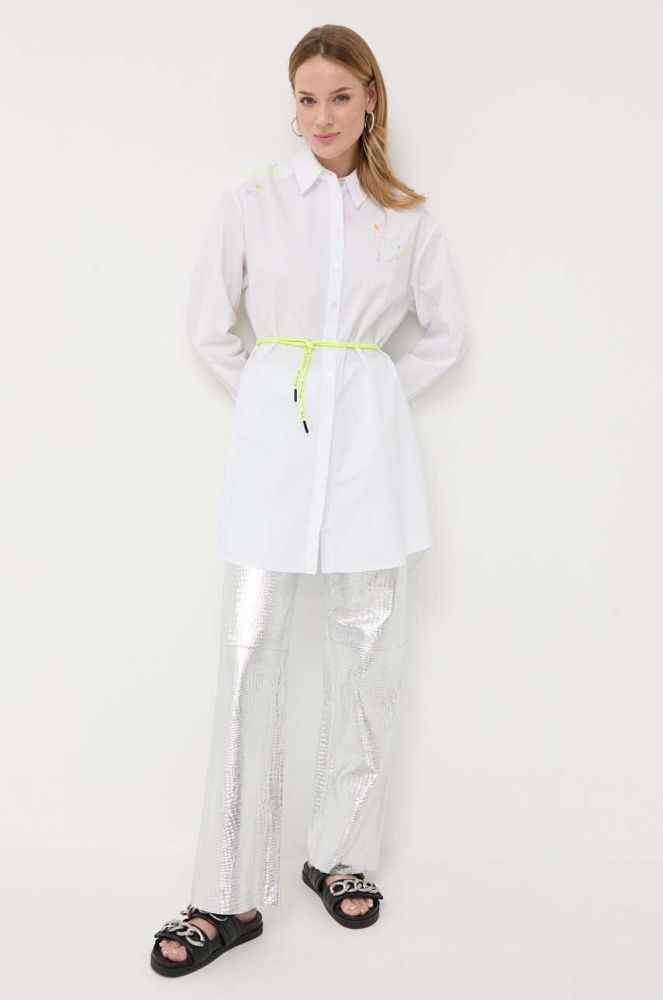 Бавовняна сукня Twinset x MyFo колір білий mini oversize
