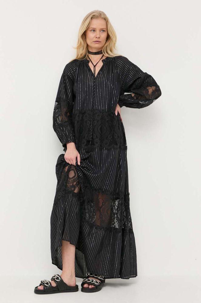 Сукня Twinset колір чорний maxi розкльошена (3241889)