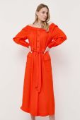 Сукня Twinset колір помаранчевий midi розкльошена (3245339)