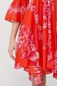 Бавовняна сукня Twinset колір помаранчевий mini розкльошена