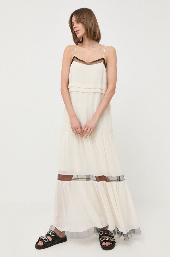 Сукня Twinset колір бежевий maxi розкльошена (3167413)