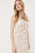 Льняна сукня Twinset колір бежевий mini облягаюча