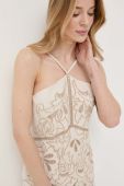 Льняна сукня Twinset колір бежевий mini облягаюча