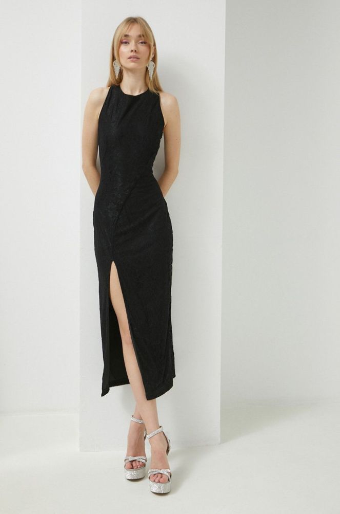 Сукня Rotate колір чорний maxi облягаюча (2917579)