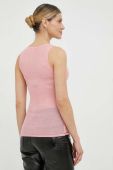 Бавовняний топ American Vintage колір рожевий