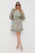 Льняна сукня Luisa Spagnoli колір зелений mini розкльошена