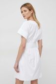 Бавовняна сукня Emporio Armani колір білий mini розкльошена