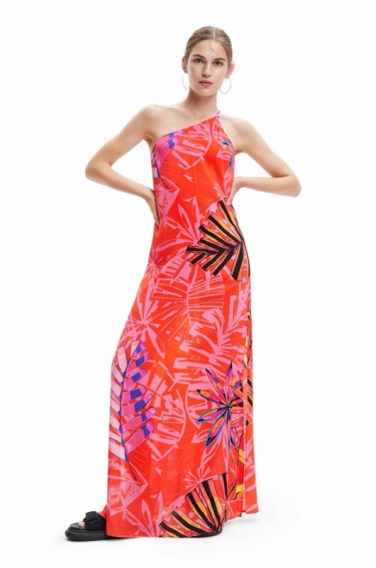 Сукня Desigual колір червоний maxi пряма