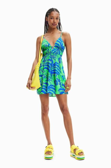 Сукня Desigual колір бірюзовий mini розкльошена