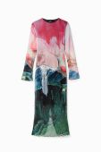 Сукня Desigual midi облягаюча колір барвистий